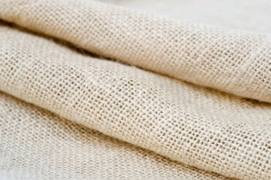 katlanmış bej jüt tekstil makro