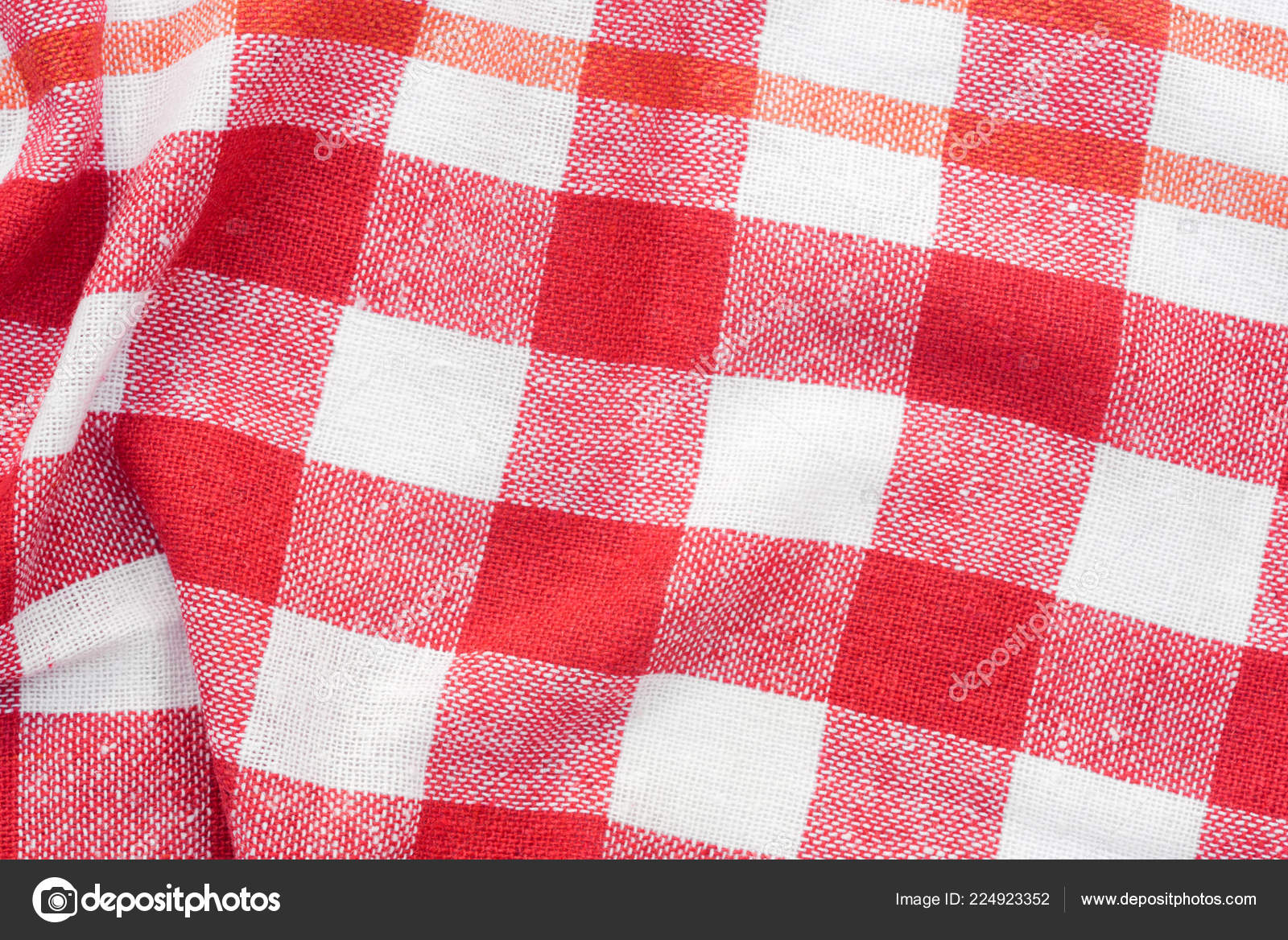 Red White Checd Creased Kitchen Towel Background Texture Stock Red White Checd Creased Kitchen Towel Background Texture Stock Photo