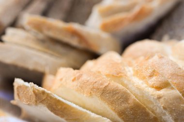 Tablo seçimi makro üzerinde ekmek dilimlenmiş