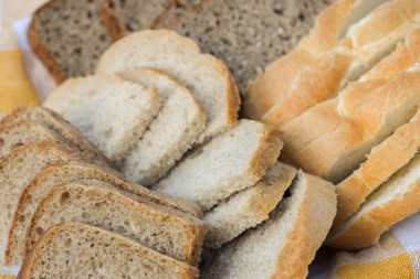 Tablo seçimi makro üzerinde ekmek dilimlenmiş