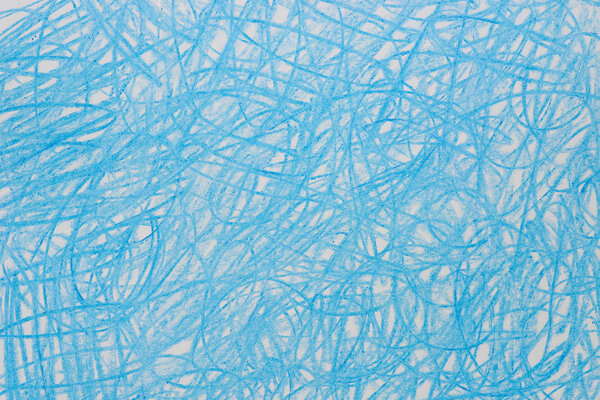 blue color crayon doodles on paper background texture