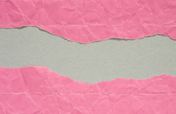 Másol Hely Szürke Háttér Textúra Rózsaszín Szakadt Papír — Stock Fotó