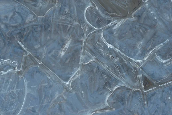 Kolor Niebieski Lód Teksturę Tła Zimy Staw — Zdjęcie stockowe