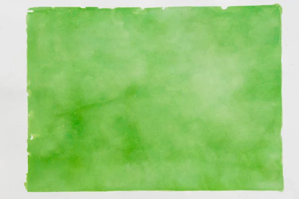 Textura de fondo de acuarela verde sobre papel blanco — Foto de Stock