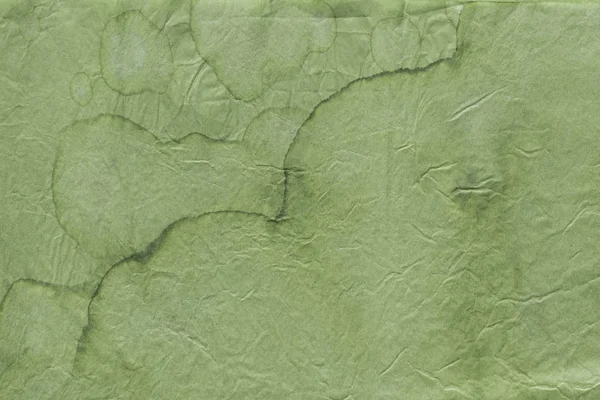 Zelená akvarelem malované pozadí textury na zmačkaný papír — Stock fotografie