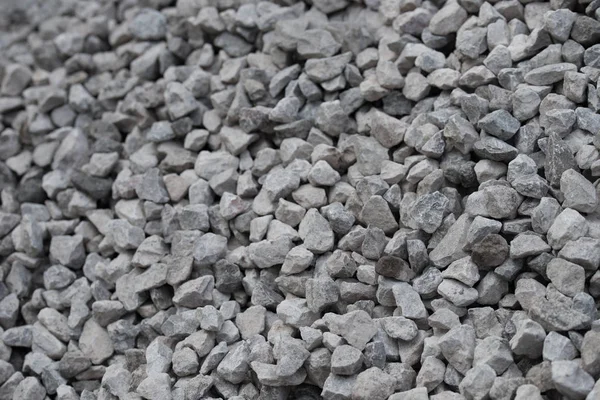 Heap of gray gravel stones selective focus — Stock Photo, Image