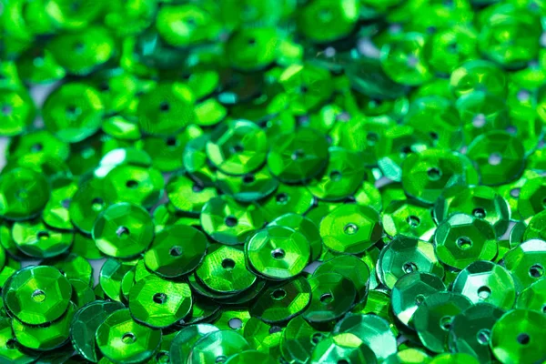 Macro sfondo paillettes verdi — Foto Stock