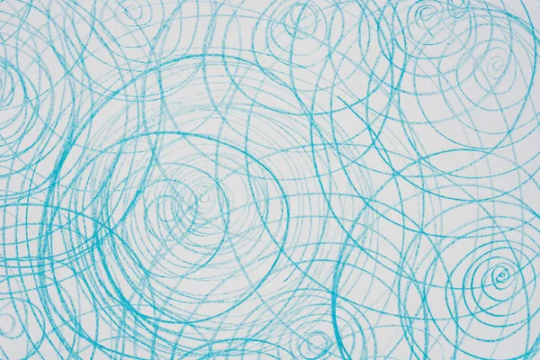 Rabiscos crayon azul sobre fundo papel branco — Fotografia de Stock