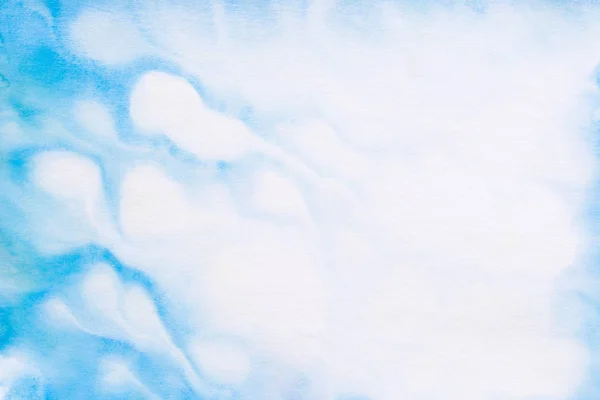 Blu e bianco acquerello dipinto trama backgound — Foto Stock