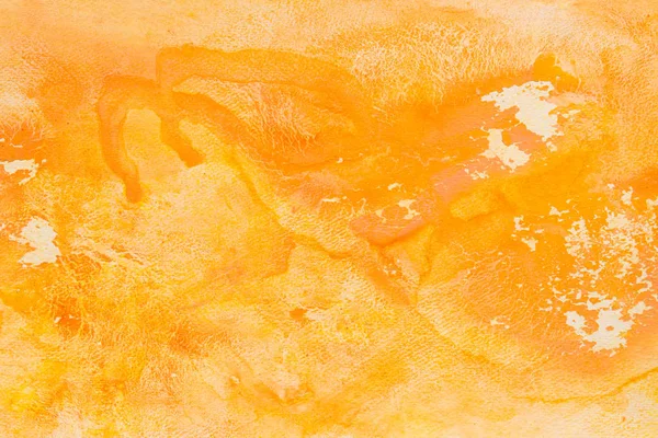 橙色水彩画回背纹理 — 图库照片