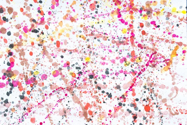 Manchas de acuarela multicolores sobre fondo de papel blanco —  Fotos de Stock