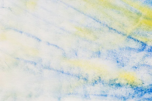 Υδατογραφεί ζωγραφισμένα υφή φόντου: λευκό, μπλε και κίτρινο — Φωτογραφία Αρχείου
