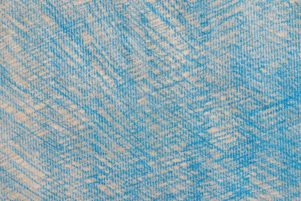 再生紙の上に青色のクレヨンを描く背景の質感 — ストック写真
