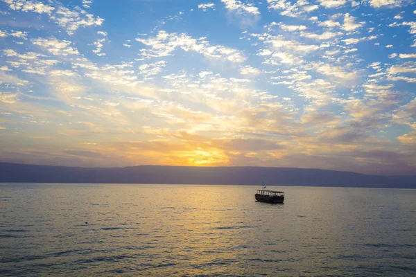 Belo Mar Galileia Pela Manhã Nascer Sol Sobre Kinneret — Fotografia de Stock