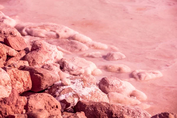 Slané Pobřeží Mrtvého Moře Přímořsko Barva — Stock fotografie