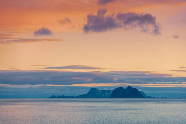 Vid Horisonten Vackra Havet Landskapet Kvällen Vilda Natur Norge — Stockfoto