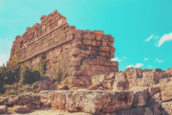 Ruins Ancient Side City Agora Inglés Lado Antic Turquía —  Fotos de Stock