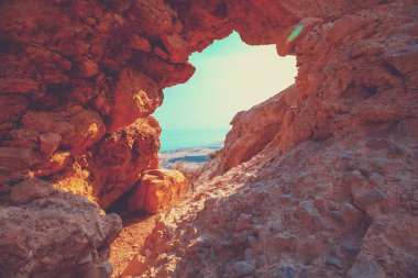 Kayanın kemeri. Ein Gedi Reserve, İsrail