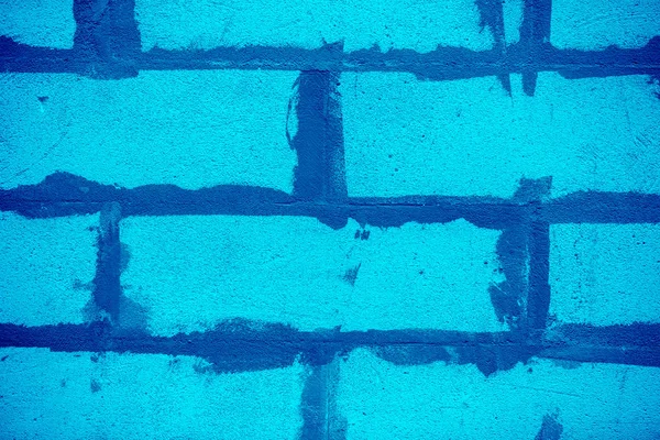 Abstract Blauw Getinte Bakstenen Muur Achtergrond — Stockfoto