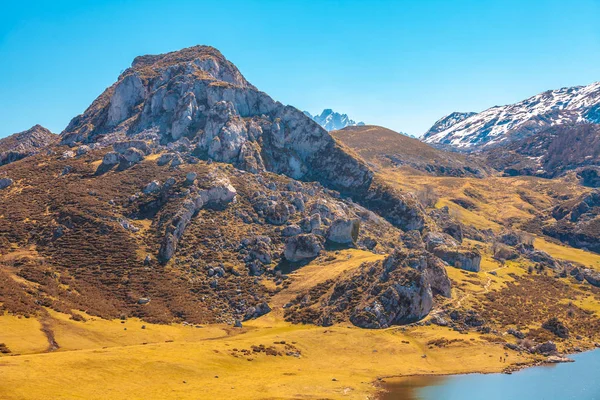 Európa Csúcsai Picos Europa Nemzeti Park Jégecet Ercina Asturias Spanyolország — Stock Fotó