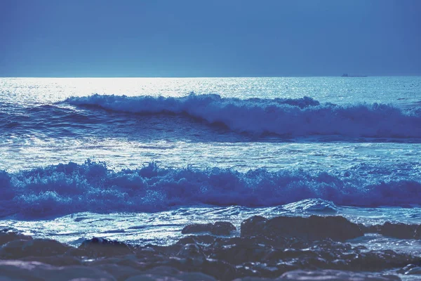 Beautiful Sea Landscape Blue Toned — Stock Photo, Image