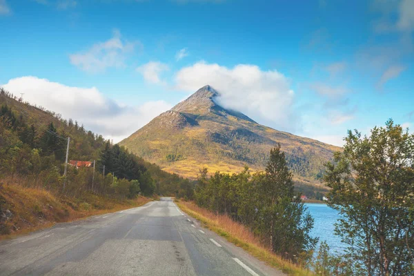 Route Montagne Île Senja Norvège Europe — Photo