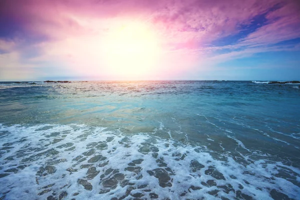 Seascape Evening Sunset Beach Seashore Beautuful Sky — Stock Photo, Image