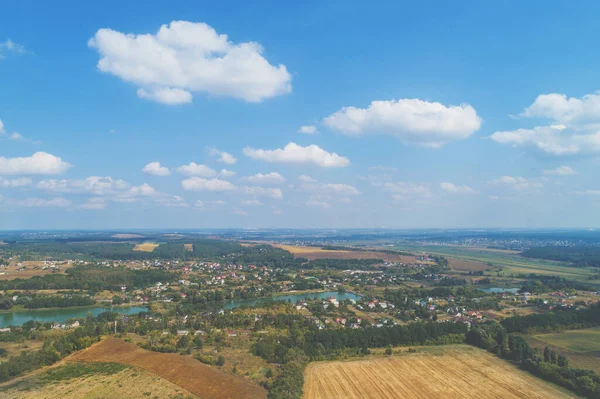 Сільський Пейзаж Літній Сонячний День Вид Повітря — стокове фото