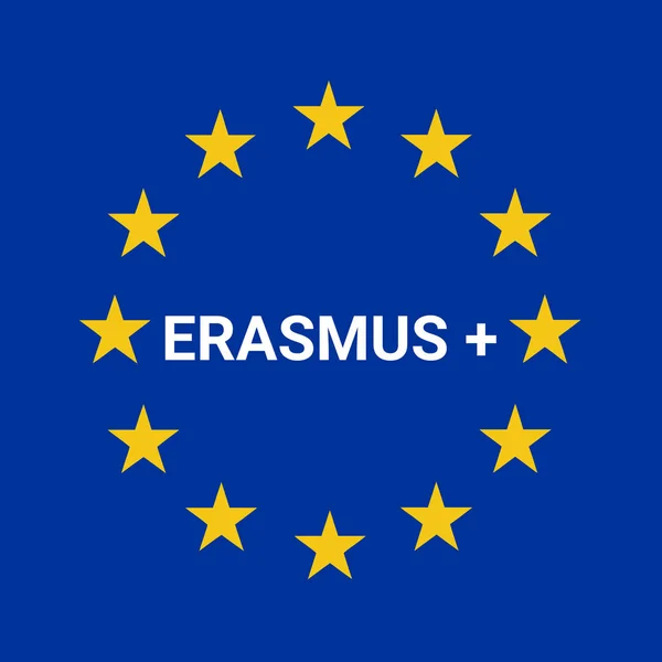 Illustration Signe Erasmus Avec Drapeau Européen — Photo