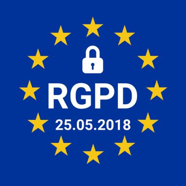 GDPR sign illustration called RGPD in French language clipart