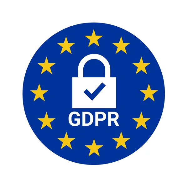 Gdpr Zeichen Illustration Mit Der Europäischen Flagge — Stockfoto