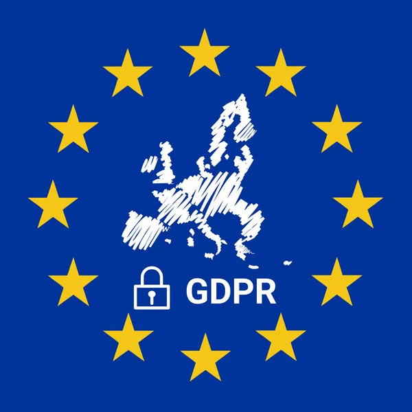 Gdpr Sign Illustration European Map — Stock Photo, Image