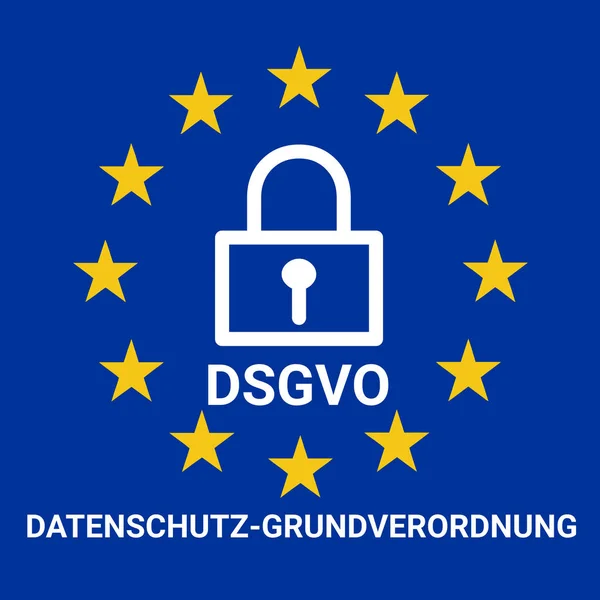 Ilustração Sinal Gdpr Chamada Dsgvo Alemão — Fotografia de Stock