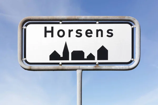 Знак Города Хорсенс Дании — стоковое фото