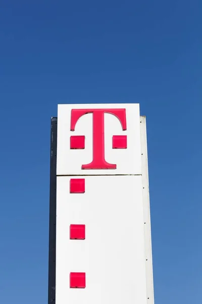 Flensburg Alemanha Junho 2016 Deutsche Telekom Assina Painel Deutsche Telekom — Fotografia de Stock