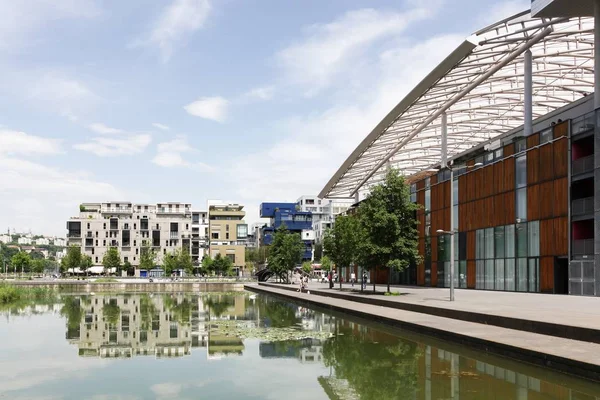 Confluence Distriktet Lyon Med Modern Arkitektur Och Det Största Stads — Stockfoto