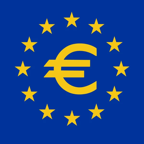 Symbole Euro Avec Drapeau Européen — Photo