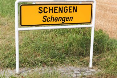 Schengen şehir yol işaret Lüksemburg 