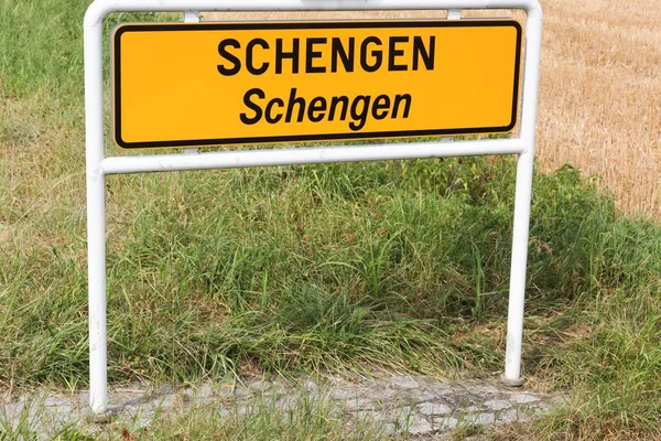 Schengen City Road Sign Luxembourg — Stock Photo, Image