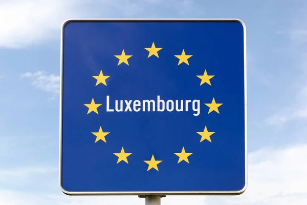 Luxembourg Panneau Routier Frontalier — Photo