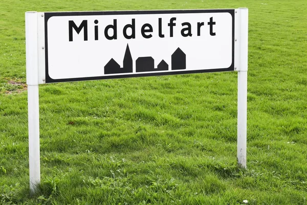 Middelfart City Road Sign Denmark — Stock Photo, Image