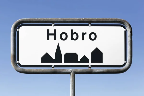Hobro City Road Sign Denmark — Stock Photo, Image