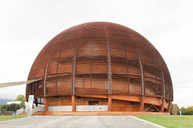 Meyrin, İsviçre - 1 Ekim 2017: Dünya Bilim ve yenilik Meyrin Cern Araştırma Merkezi, İsviçre