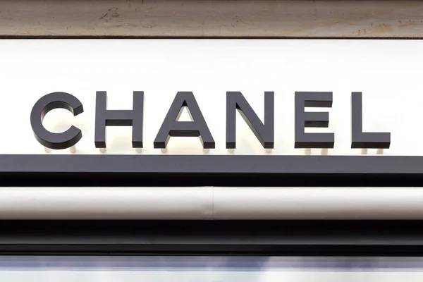 Copenhague Dinamarca Agosto 2018 Logotipo Chanel Una Pared Chanel Una — Foto de Stock