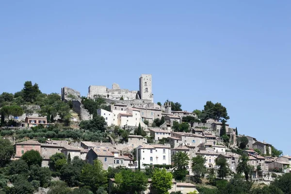 Вид Село Lacoste Провансі Luberon Франція — стокове фото