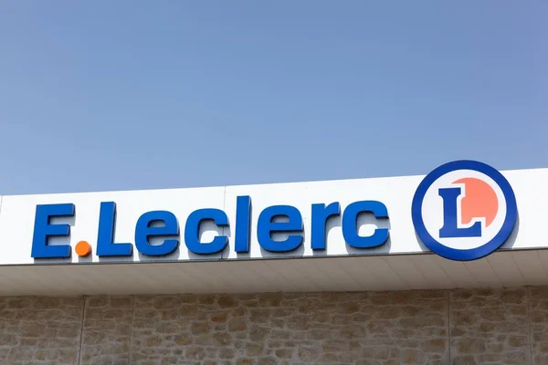 Saint Rambert Francia Julio 2018 Logotipo Leclerc Una Pared Leclerc — Foto de Stock