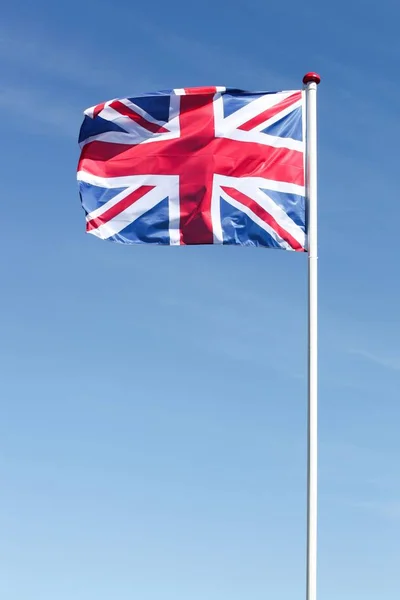 Flag United Kingdom Waving Sky — Zdjęcie stockowe