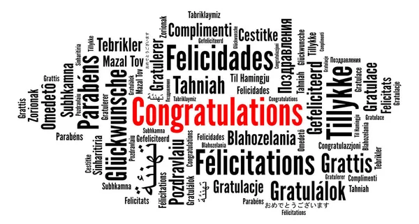 Congratulations Different Languages Word Cloud — Stock Photo, Image