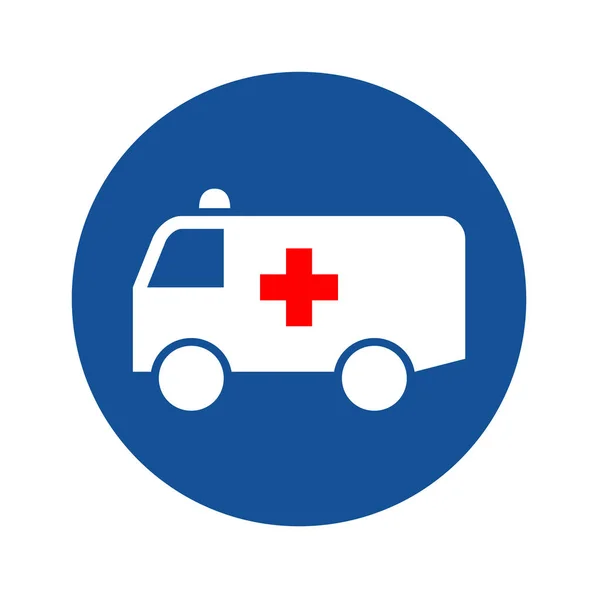 Ícone Ambulância Com Círculo Azul — Fotografia de Stock