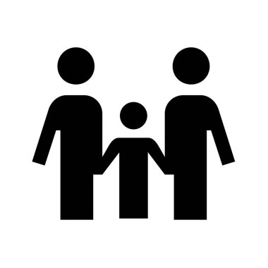 Beyaz bir arka plan ile sembol aile illüstrasyon